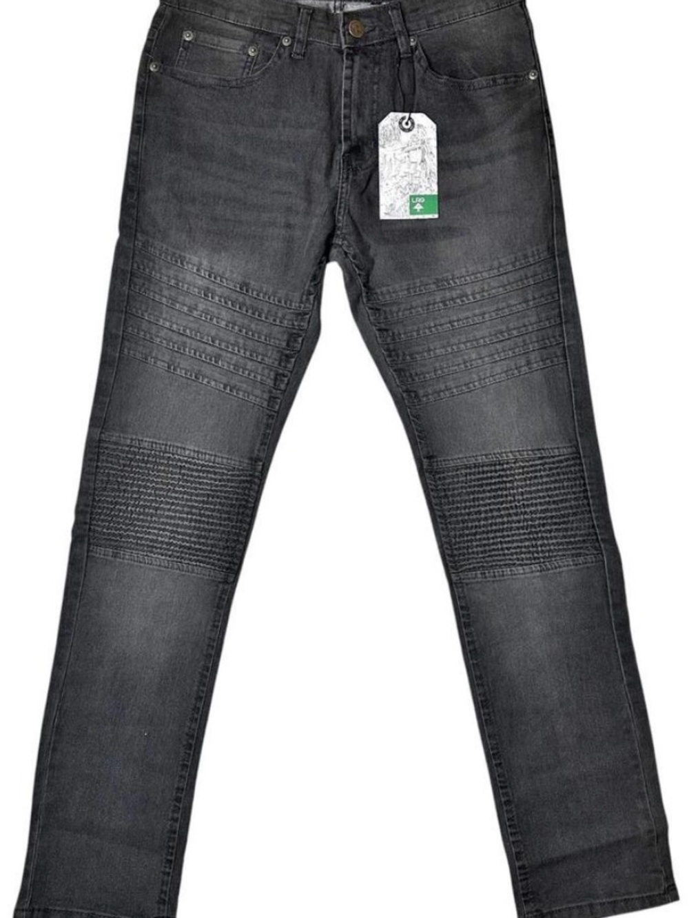 Lrg-Lifted Research Group Skinny Fit Black Moto-Stitch Jeans